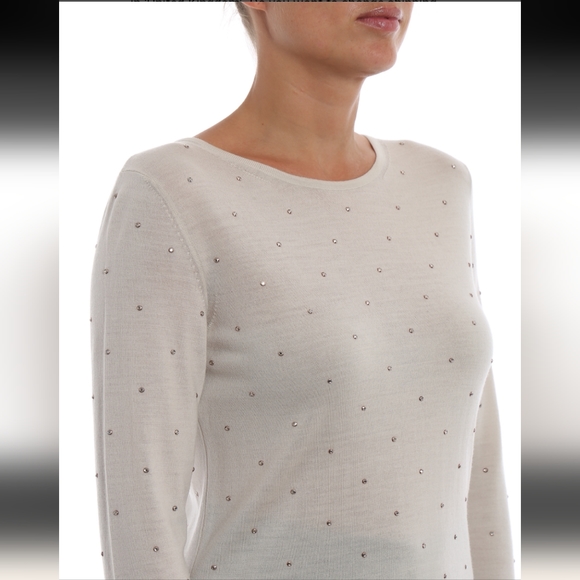Max Mara Sierra Embellished Wool Sweater Size 6 - Picture 3 of 14